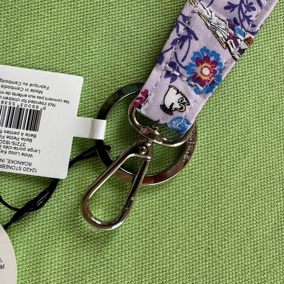 VERA BRADLEY DISNEY BELLE WIDE LOOP KEYCHAIN:NWT "BELLE PETITE FLORAL" - Picture 9 of 12